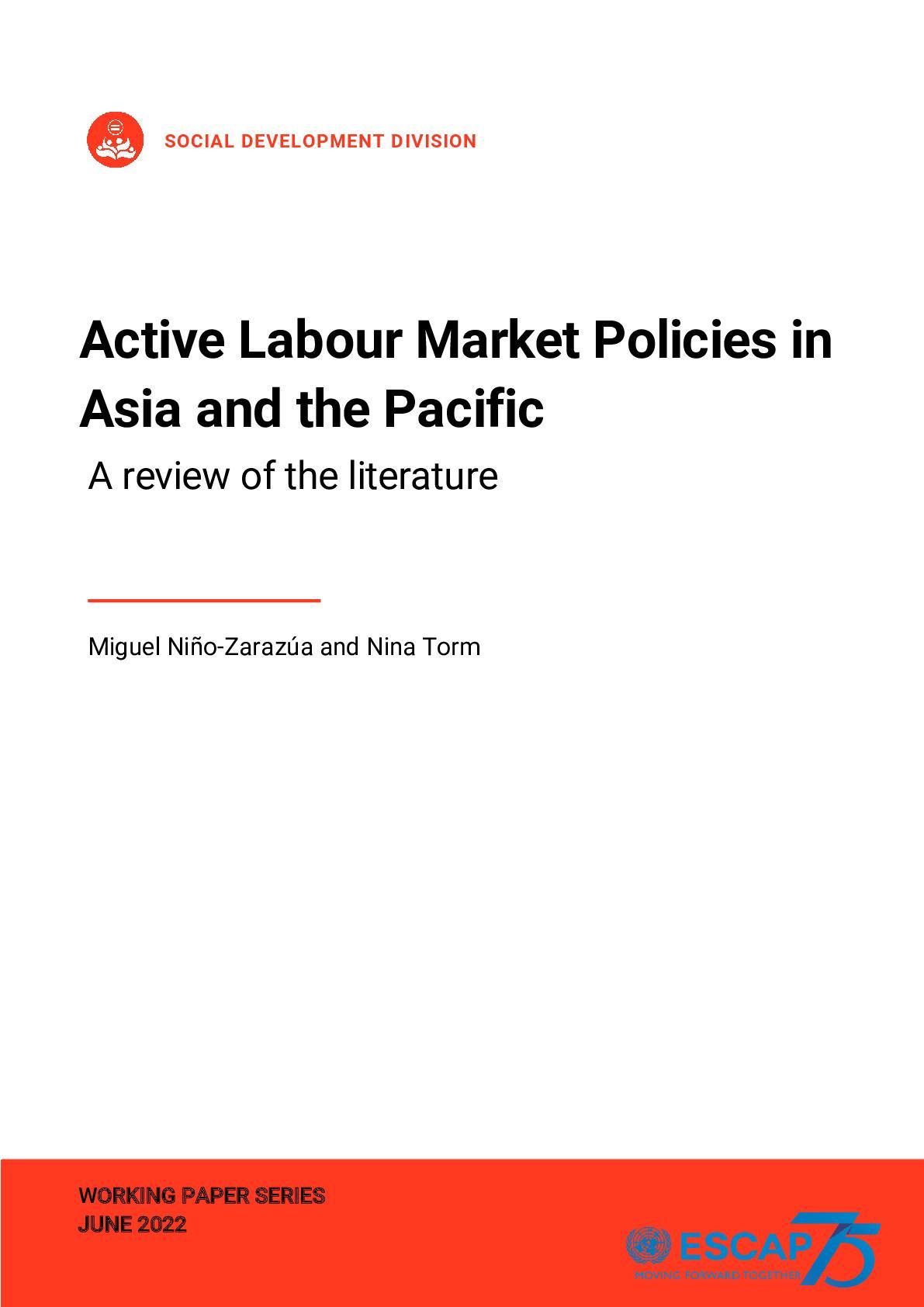 Active labour market policies in Asia and the Pacific
